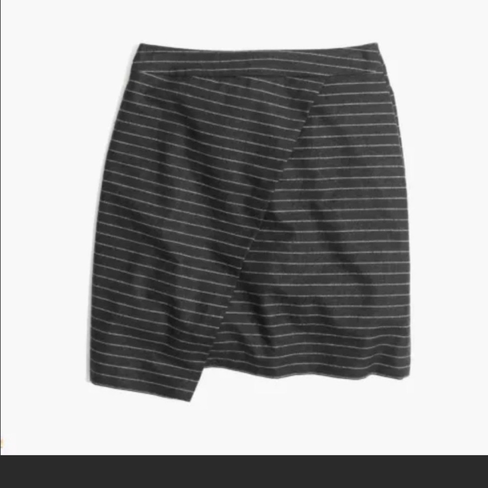 Madewell Asymmetrical Mini Skirt Gray 6 Wool Blend